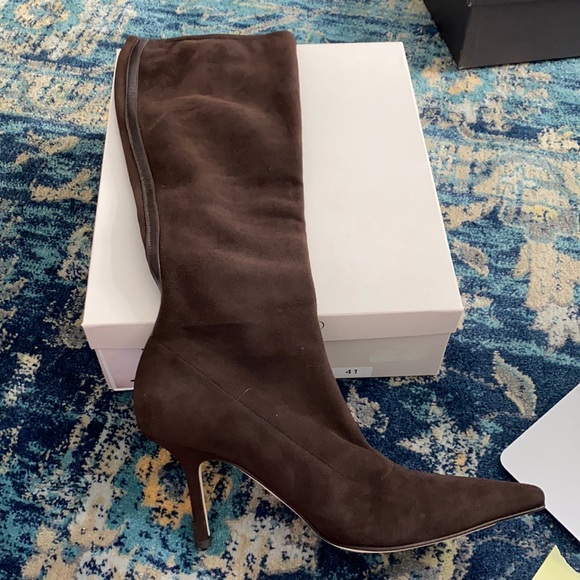 NWT Jimmy Choo Brown Suede Knee-High Boots - Picture 1 of 4